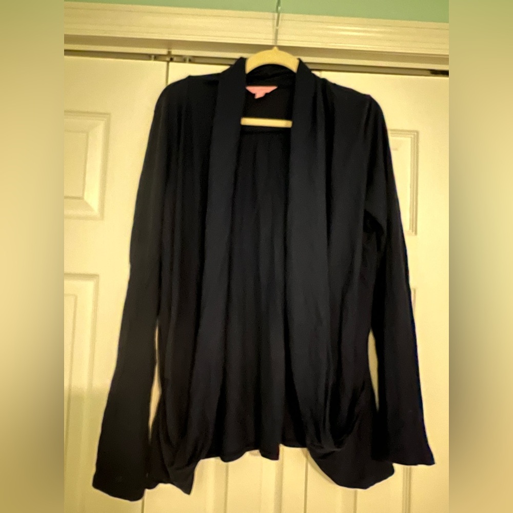 Lilly Pulitzer Navy Open Front Cardigan